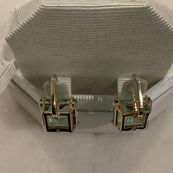 Swarovski Millenia Drop Square Cut Green Crystal Earrings, Brand New - Picture 3 of 3